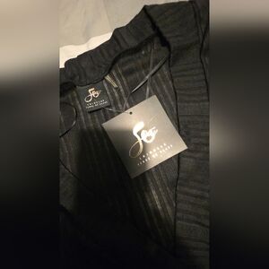 2X Sea Black Striped Semi Sheer Swimsuit Cover Up